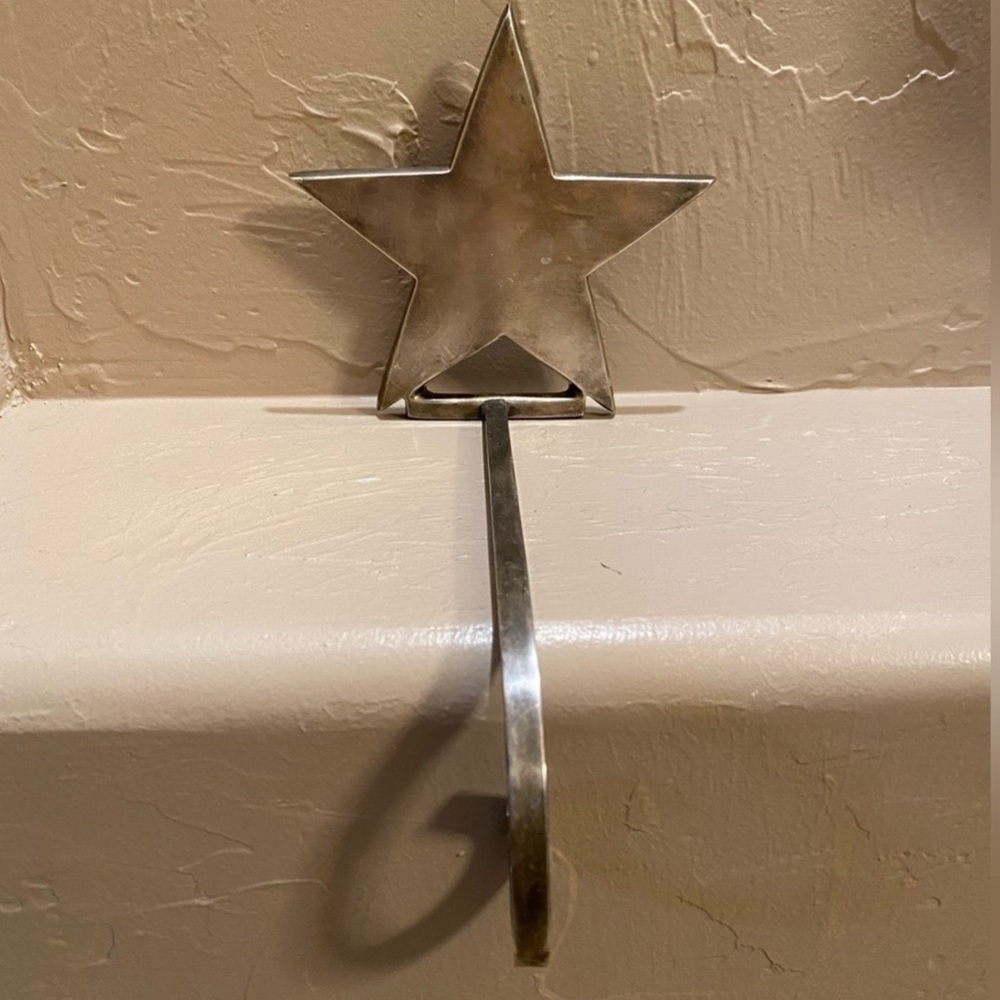 Vintage Star Metal Christmas Stocking Holder